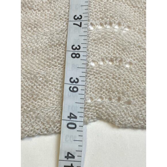 Moral Fiber Women's Cream Crochet Knit Open Duster Cardigan Size Small - Picture 4 of 6
